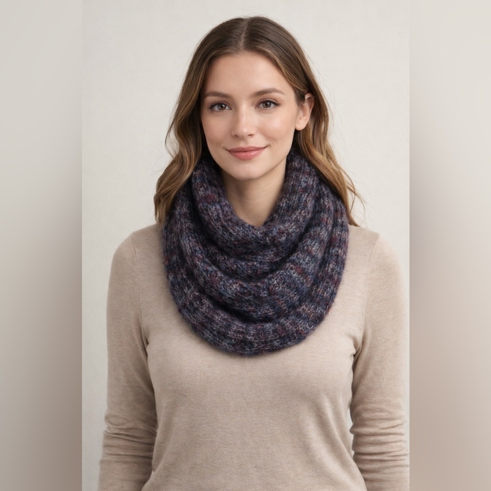 Cozy Knit  Whimsical Space Dye  Infinity  Scarf NWOT